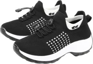 Womens Walking Shoes with Arch Support Slip on Sock Sneakers Mesh Upper Walking Shoes Comfortable Casual Ladies Athletic Shoe Thick Bottom Shoe