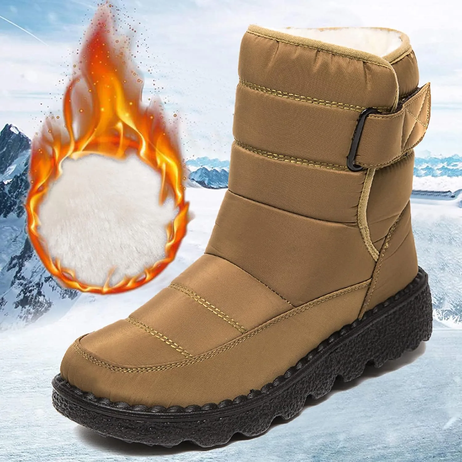 Womens Winter Boots Snow Boots for Women Waterproof Thick Bottom Waterproof Mid Calf Boots for Women Comfy Warm