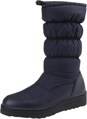 Womens Winter Snow Boots Warm Fur Lined Mid Calf Winter Booties Puffy Waterproof Slip On Lightweight Womens Boots