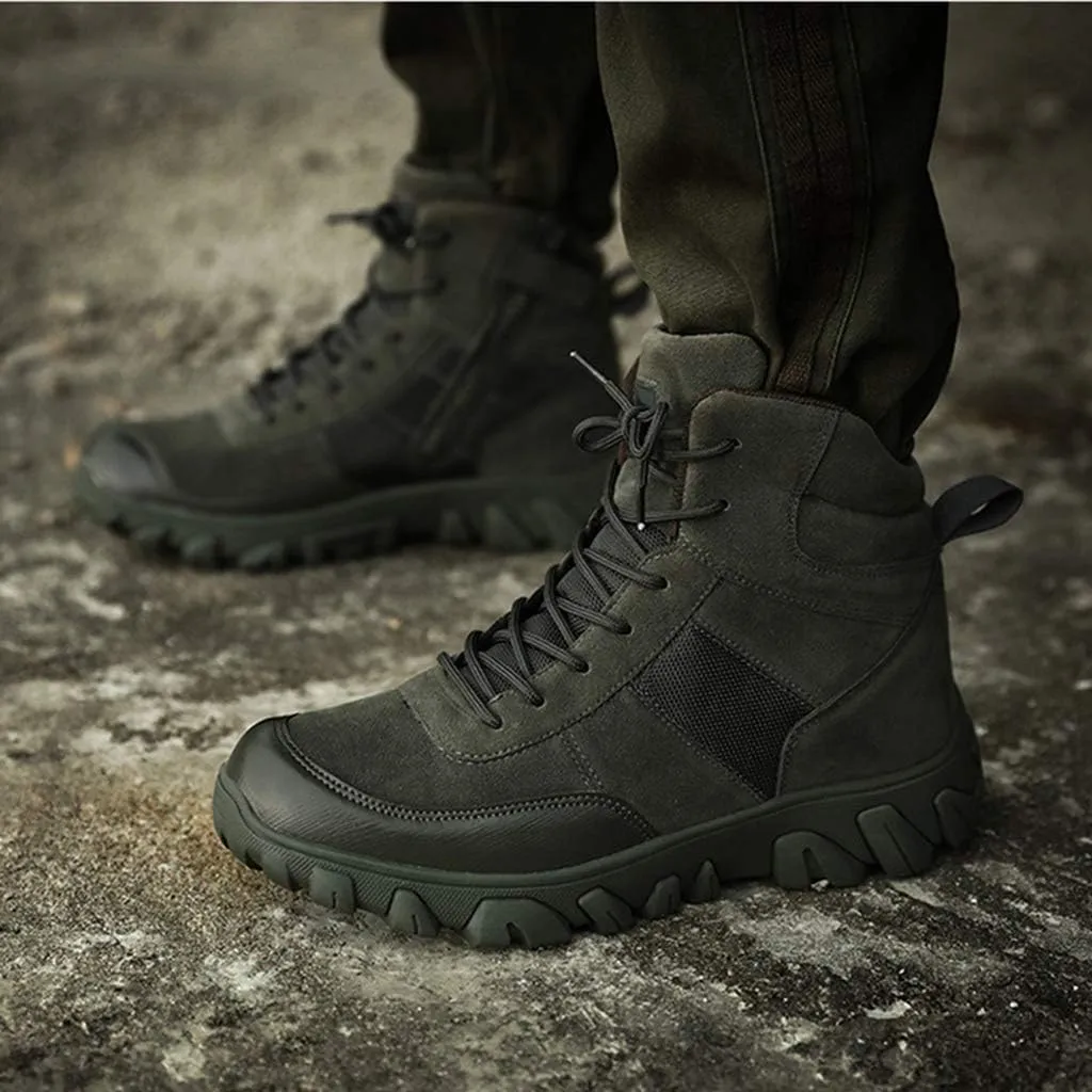 Wygwlg Men's Military Combat Army Boots Special Forces Boot Breathable Jungle Combat Boots Durable Low Rise Hiking Shoes