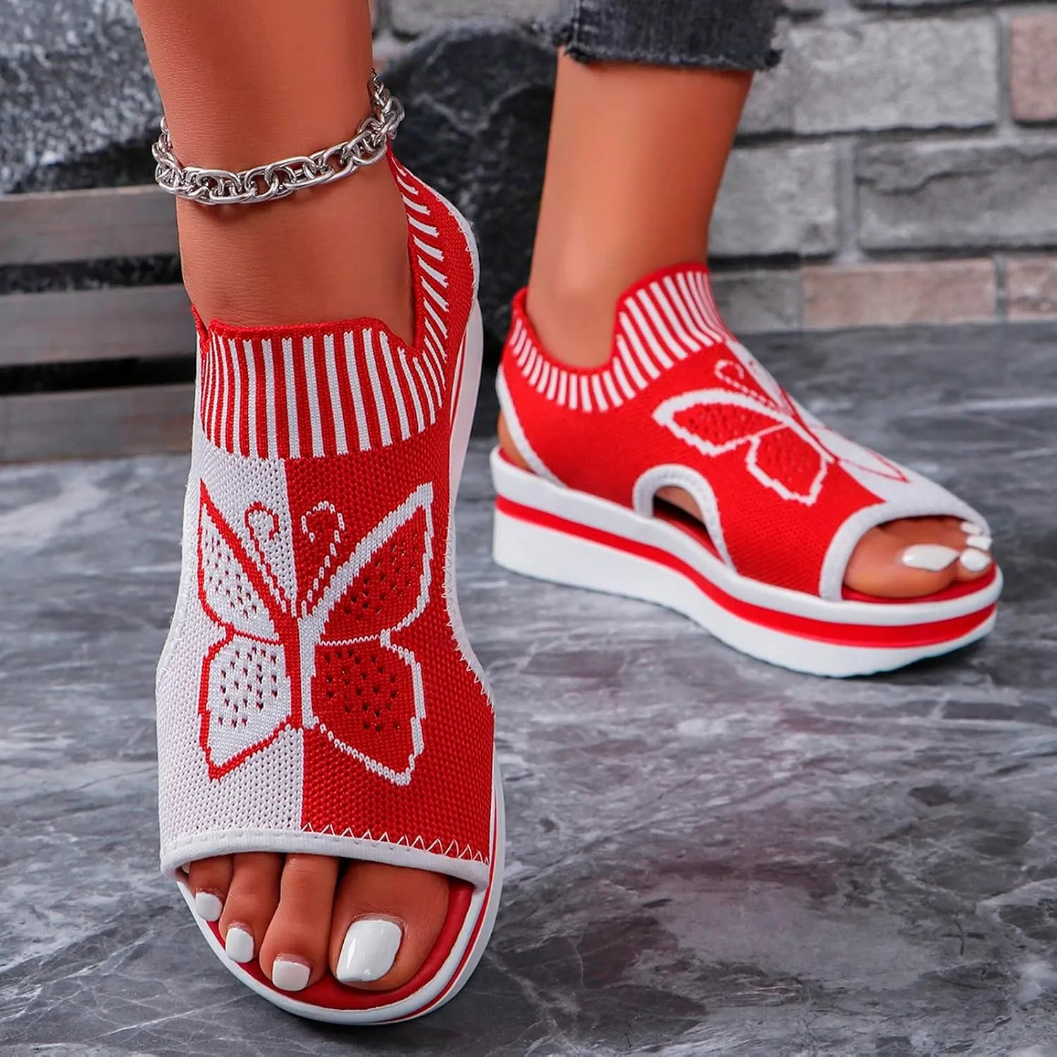 ZSpzx Women Wedge Sandals 2025,Breathable Mesh Arch Support Peep Toe Walking Footwear Comfortable Indoor/Outdoor Daily Wear Soft Cushion Casual Shoe Summer Fashion Slip-On Orthopedic Slides