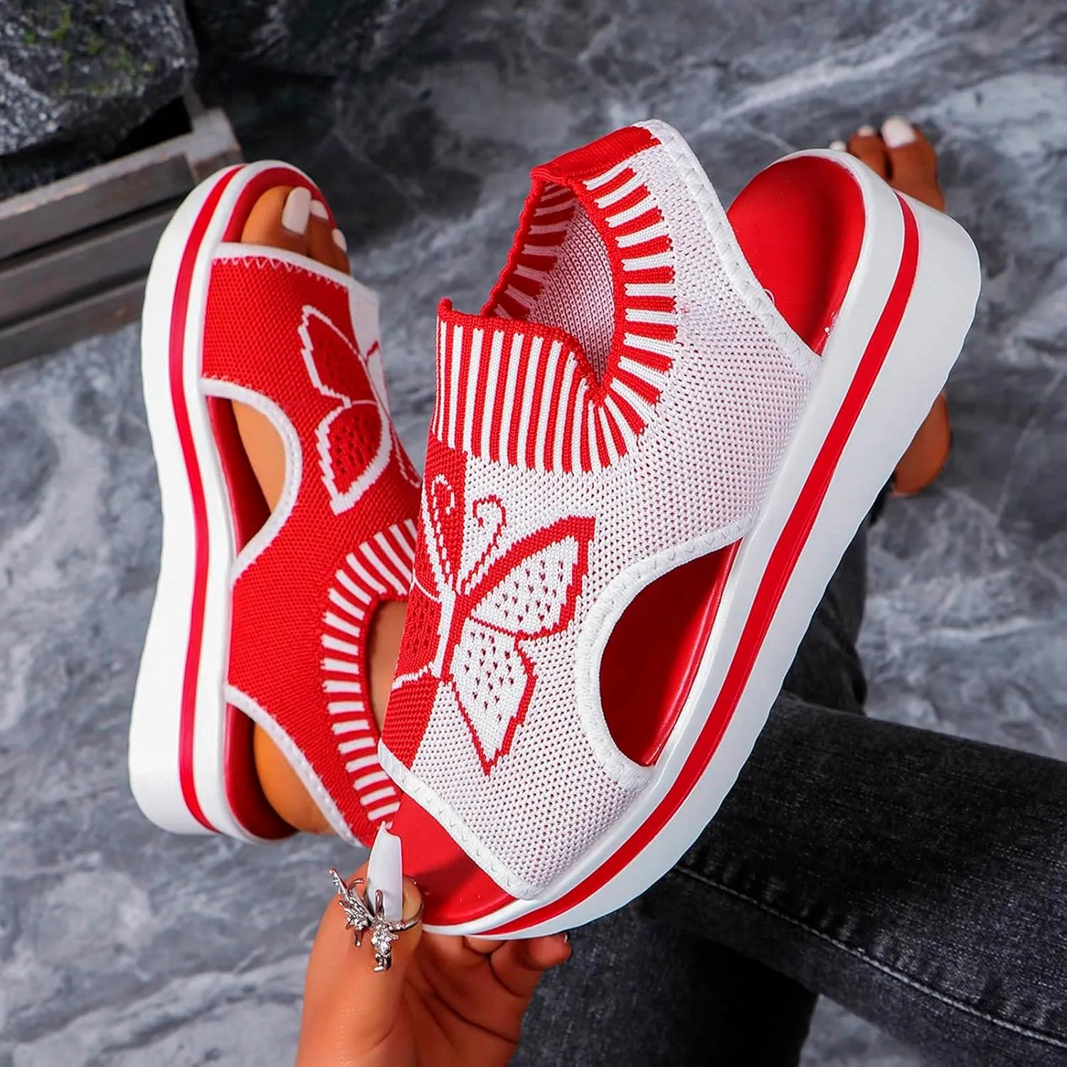 ZSpzx Women Wedge Sandals 2025,Breathable Mesh Arch Support Peep Toe Walking Footwear Comfortable Indoor/Outdoor Daily Wear Soft Cushion Casual Shoe Summer Fashion Slip-On Orthopedic Slides