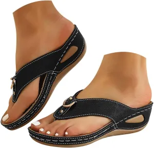 ZSpzx Women Wedge Sandals 2025,Clip Toe Slip-On Flip Flops Breathable Soft Cushion Comfortable Summer Beach Vacation Slippers Ladies Dress Peep Casual Shoe Non-Slip Walking Footwear