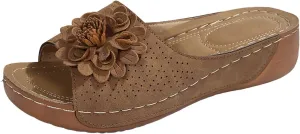 ZSpzx Women Wedge Sandals 2025,Fashion Flower Orthopedic Slippers Height Increase Casual Shoe Daily Wear Platform Walking Footwear Arch Support Plantar Fasciitis Slides Comfortable Breathable Summer