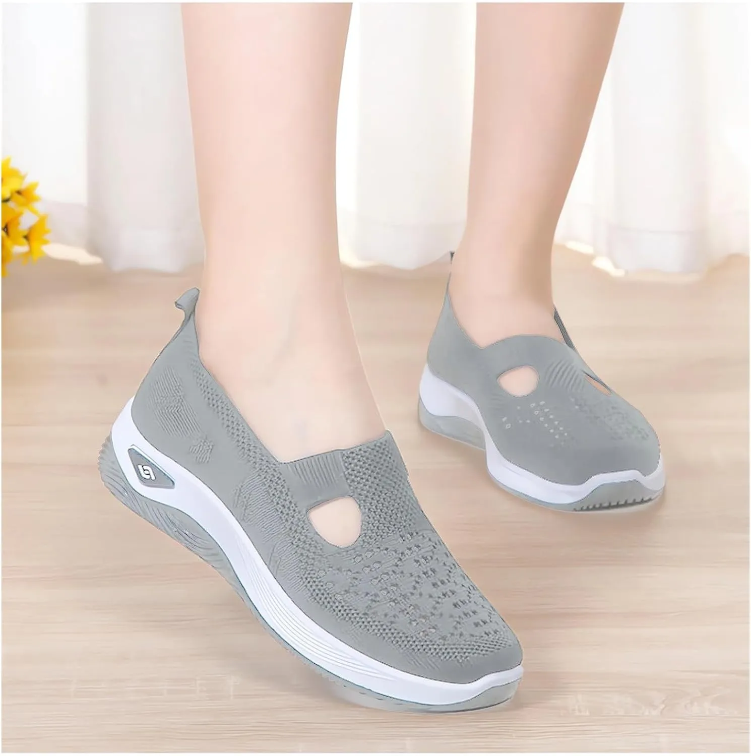 ZWRXW Women's Walking Shoes Orthopedic Breathable Soft Slip On Casual Mesh-Comfortable Tennis Workout Sneakers Non Slip Lightweight Casual Breathable Tennis Shoes Work Shopping Travel